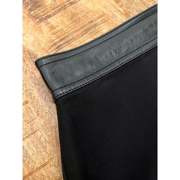 Helmut Lang Twisted Stretch Wool Skirt 6 Midi Grunge Office Siren Leather Waist - Picture 10 of 16